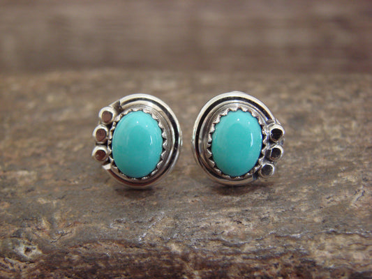 Native American Sterling Silver & Turquoise Post Earrings by Largo
