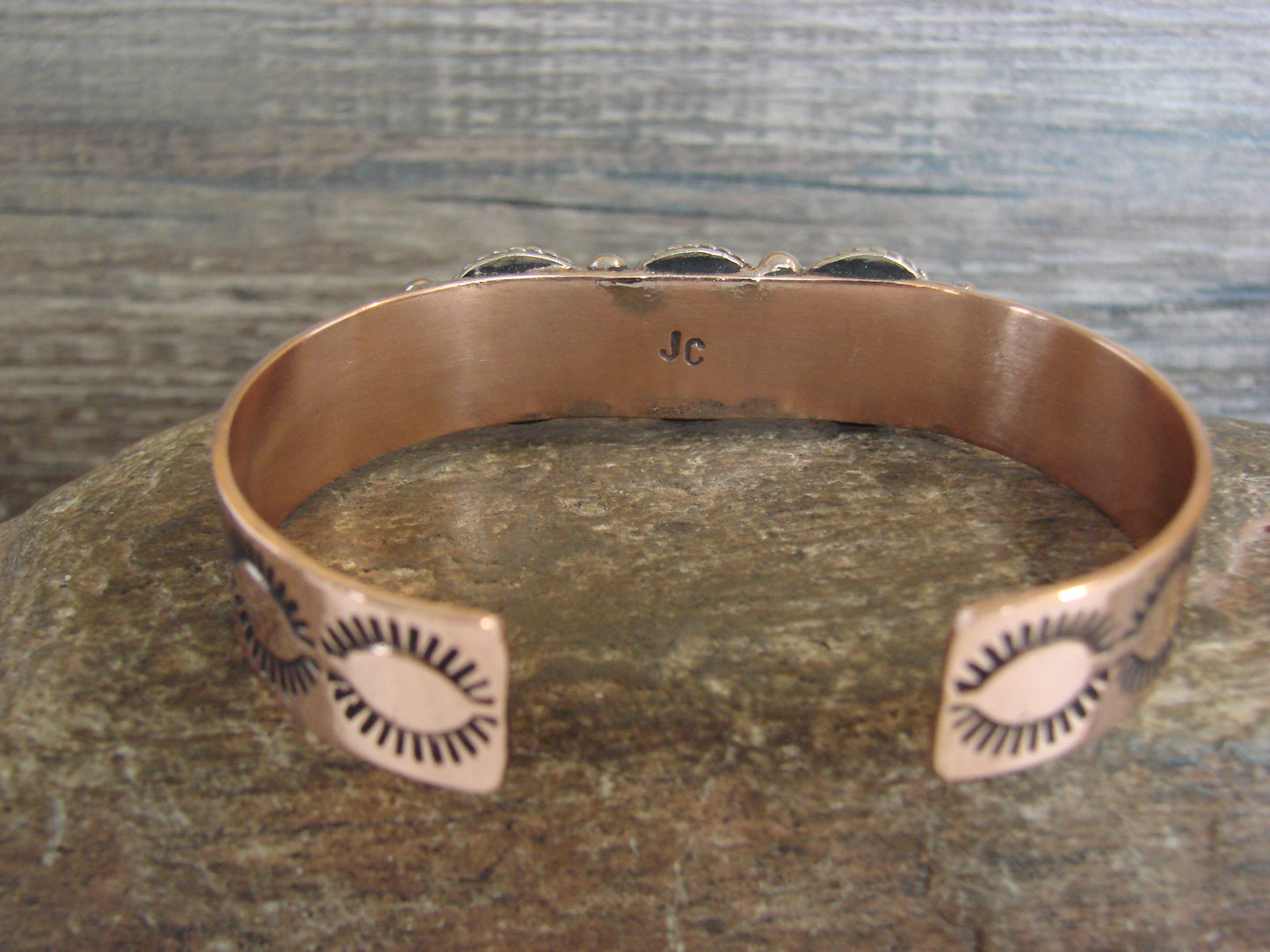 Native American Copper & Turquoise Bracelet by Cleveland