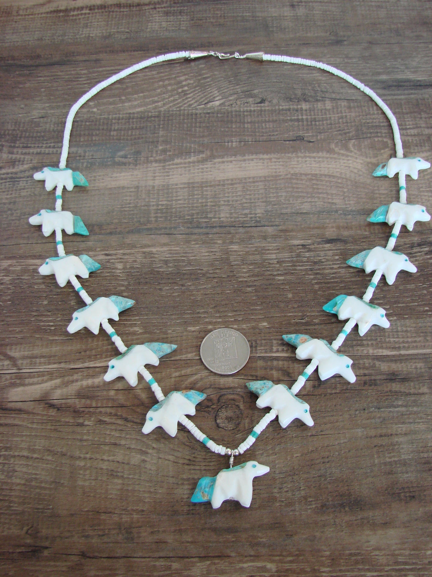 Hand Carved White Marble Horse Fetish Necklace - Mitchell