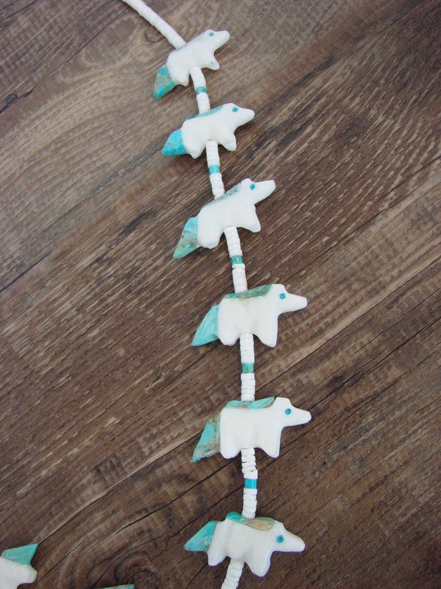 Hand Carved White Marble Horse Fetish Necklace - Mitchell