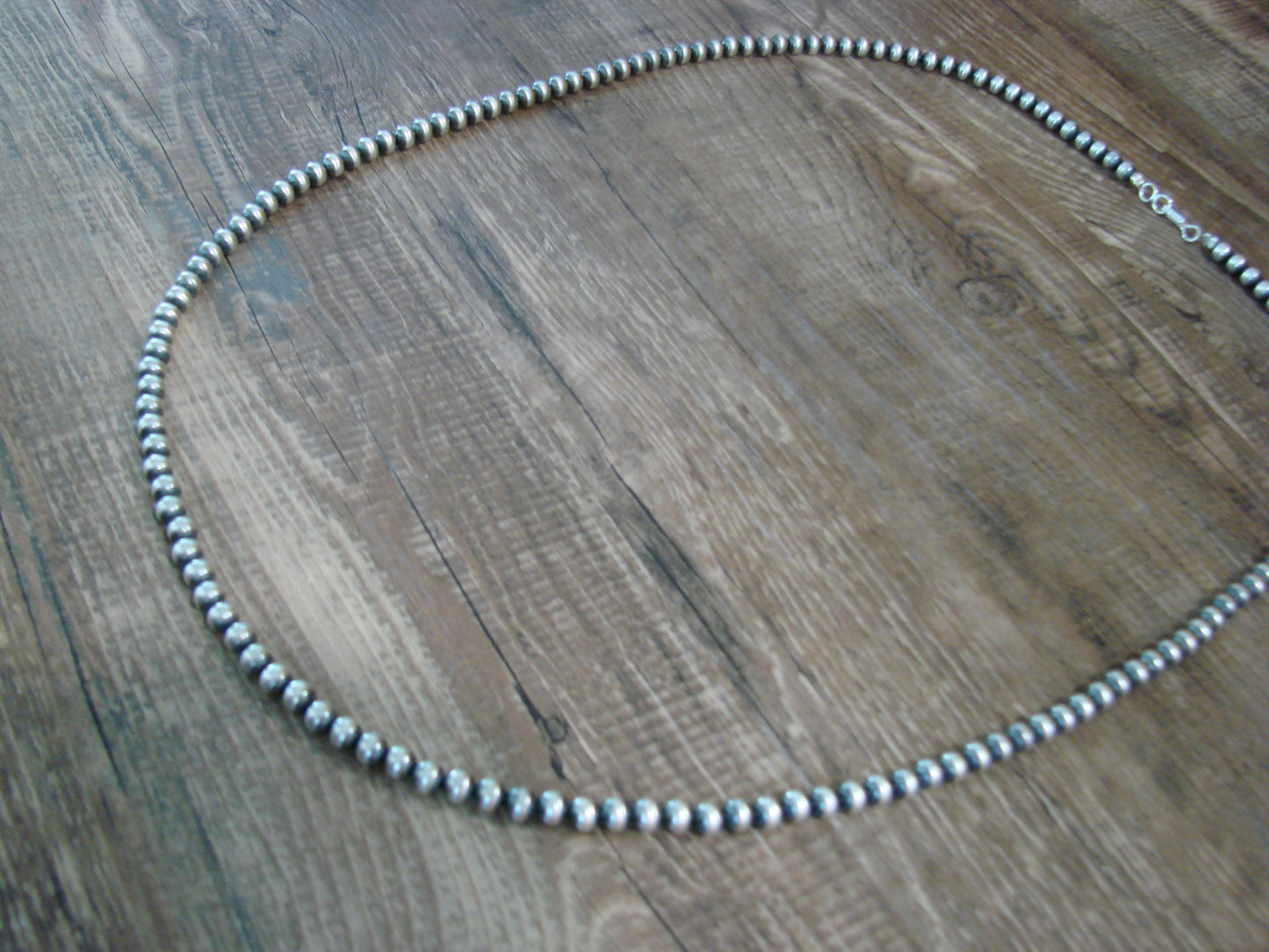 Native American Sterling Silver Navajo Pearl 28" Necklace - Jake