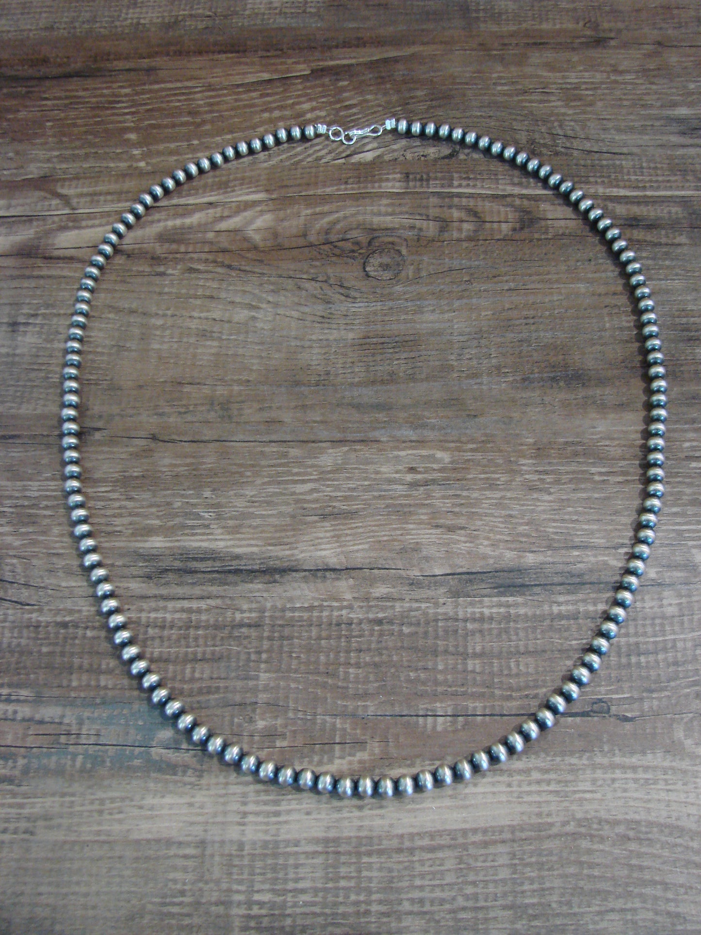 Native American Sterling Silver 24" Navajo Pearl Necklace by I. John