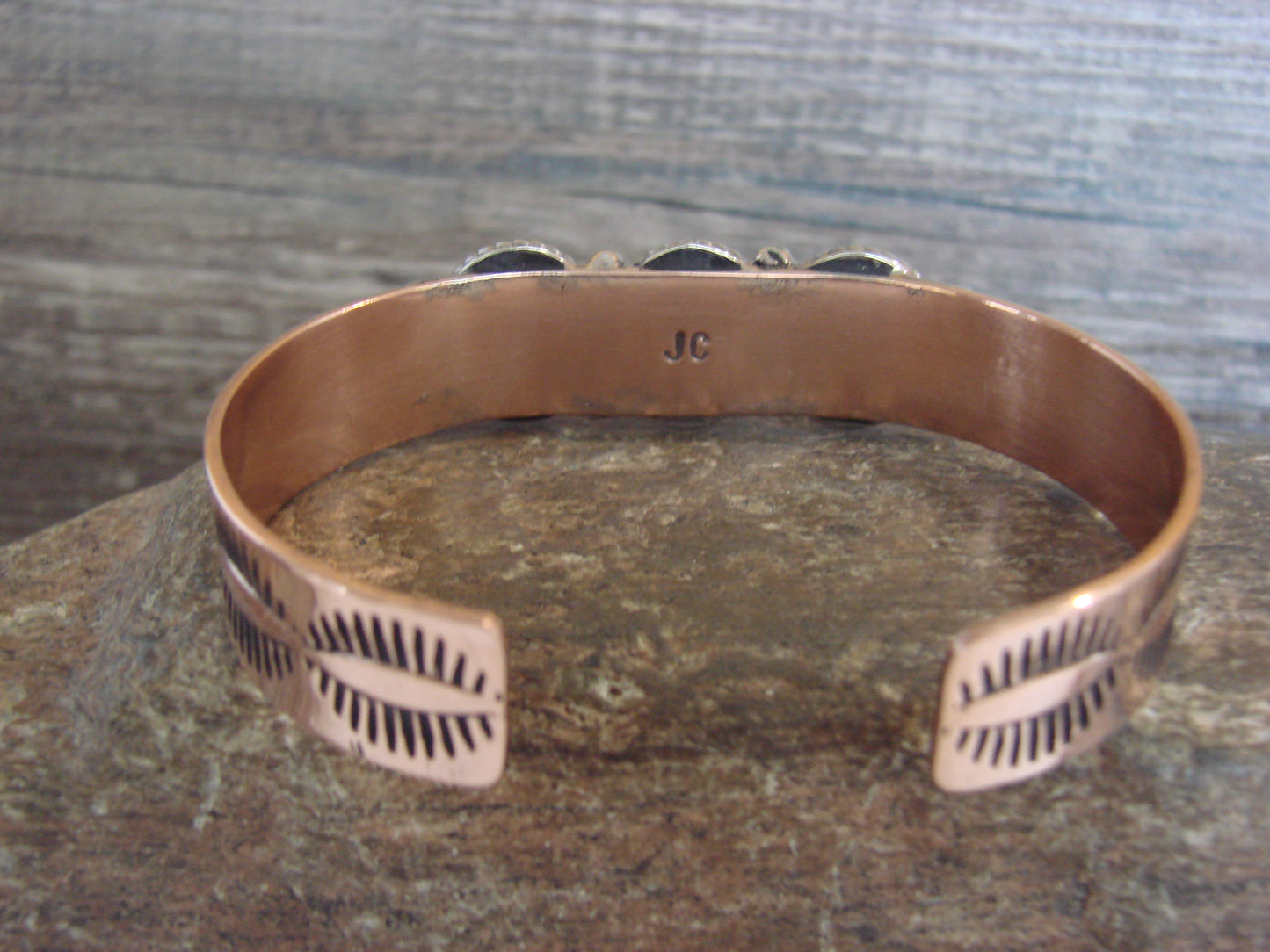 Native American Copper & Turquoise Bracelet by Cleveland