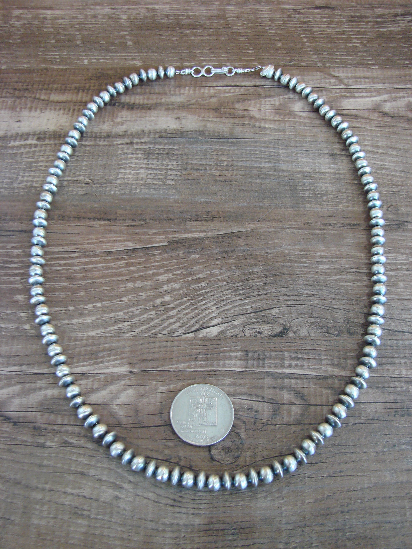 Native American Sterling Silver Navajo Pearl 22" Necklace by Halwood