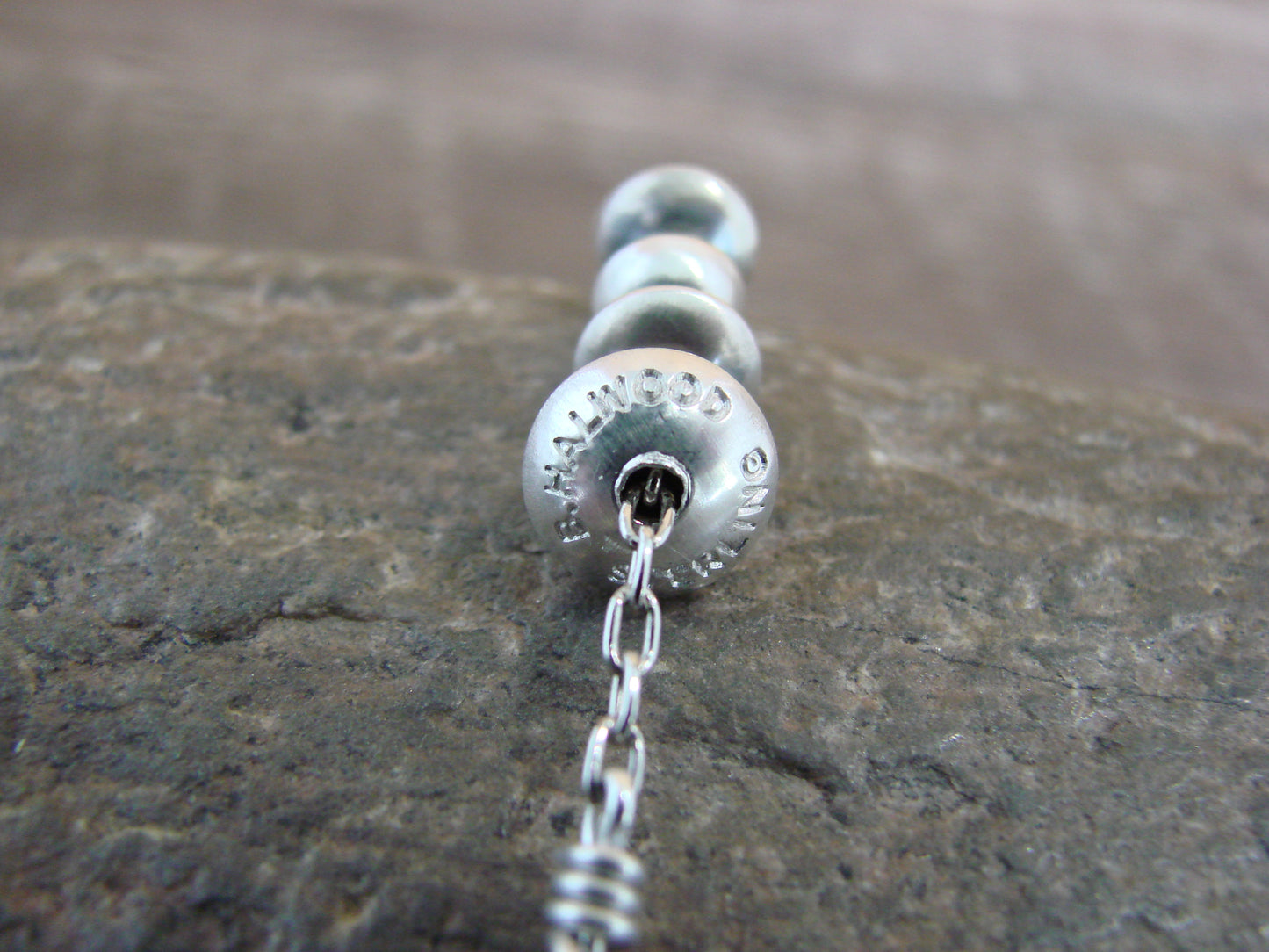 Native American Sterling Silver Navajo Pearl 22" Necklace by Halwood