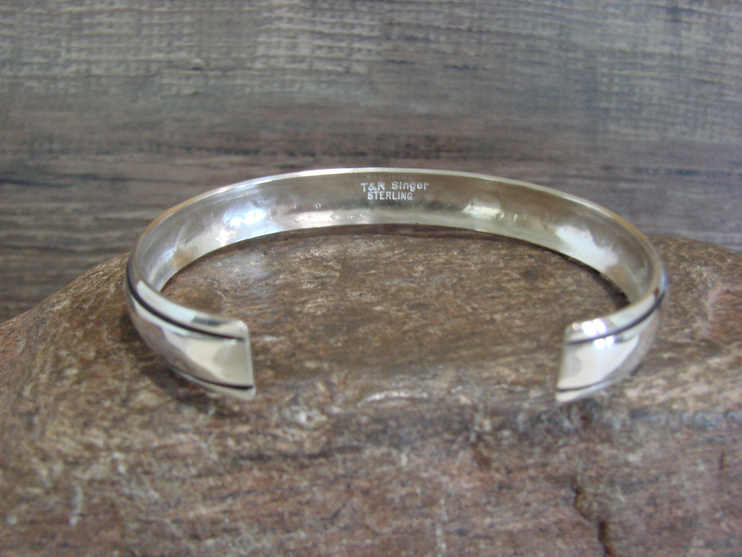 Native American Sterling Silver 3/8" Petroglyph Bracelet by Singer