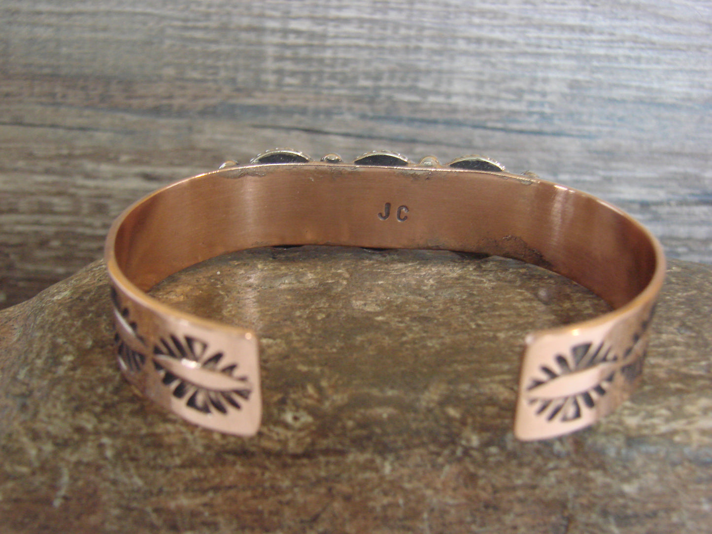 Native American Copper & Turquoise Bracelet by Cleveland