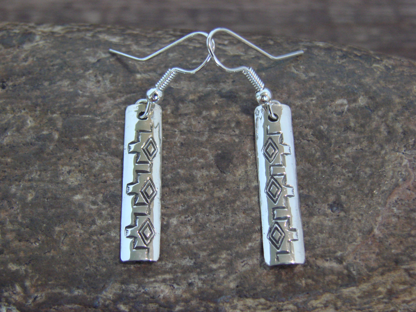 Native American Sterling Silver Dangle Earrings by Tahe