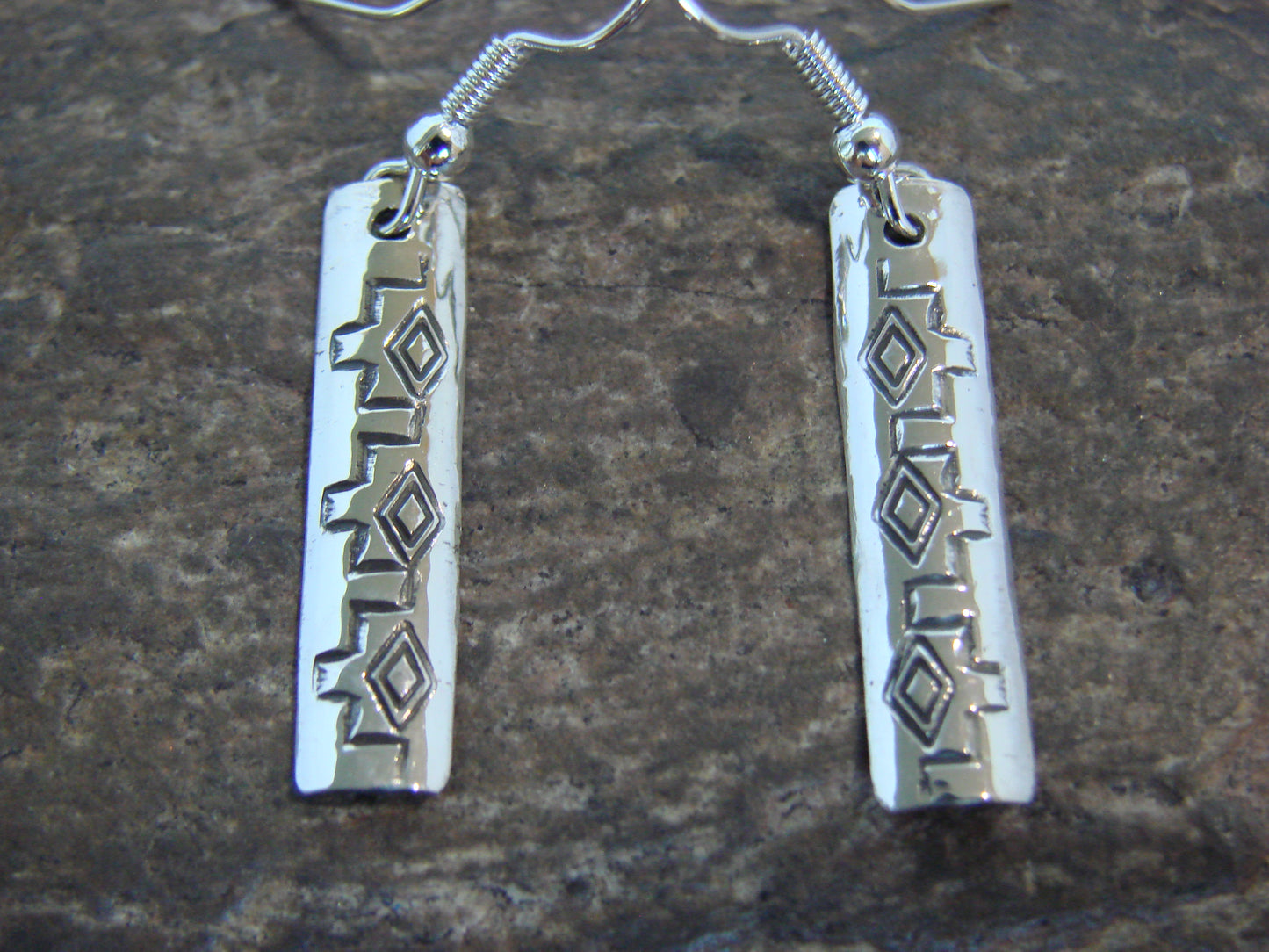 Native American Sterling Silver Dangle Earrings by Tahe