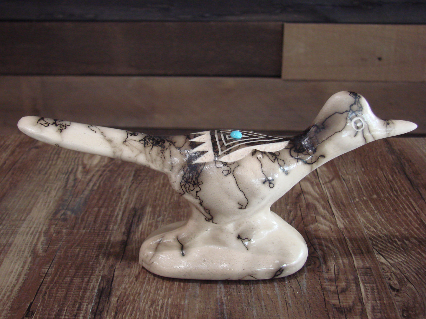 Native American Pottery Horse Hair Road Runner Sculpture by Vail
