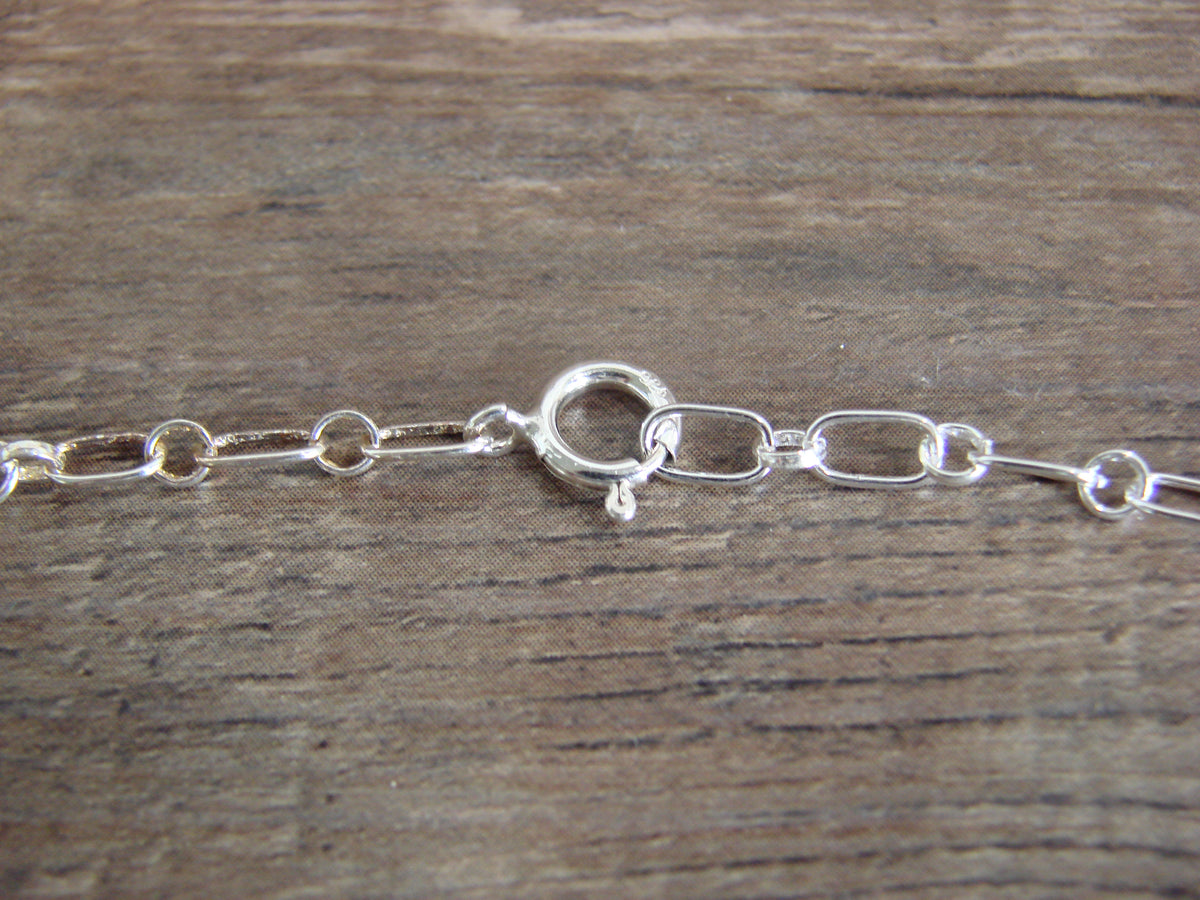 Native American Sterling Silver & Spiny Oyster Link Necklace by Jack