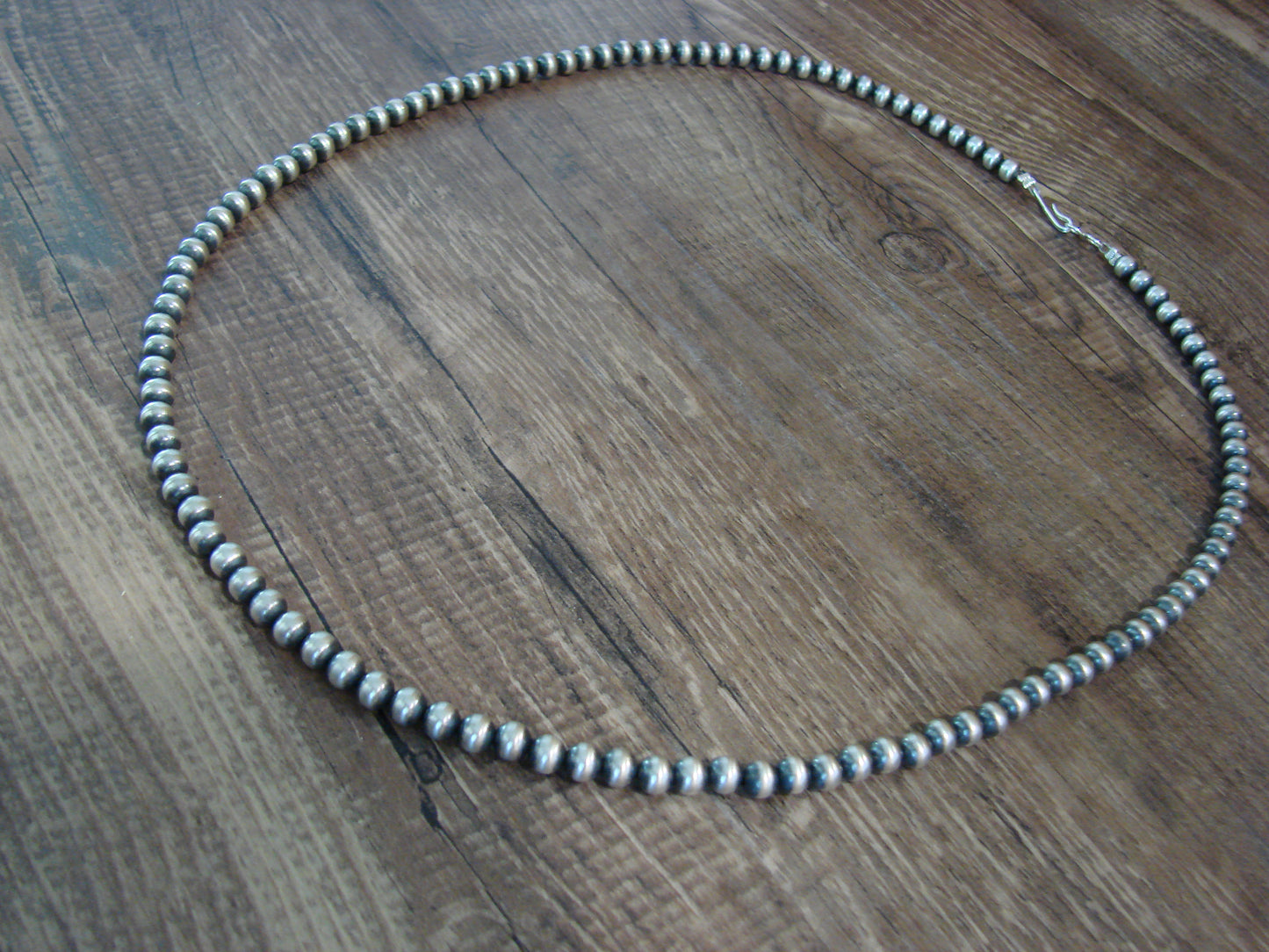 Native American Hand Strung 22" Round Navajo Pearl Necklace - I. John