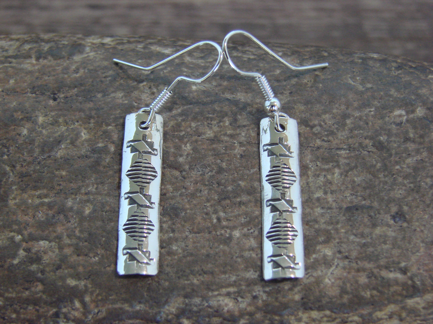 Native American Sterling Silver Dangle Earrings by Tahe