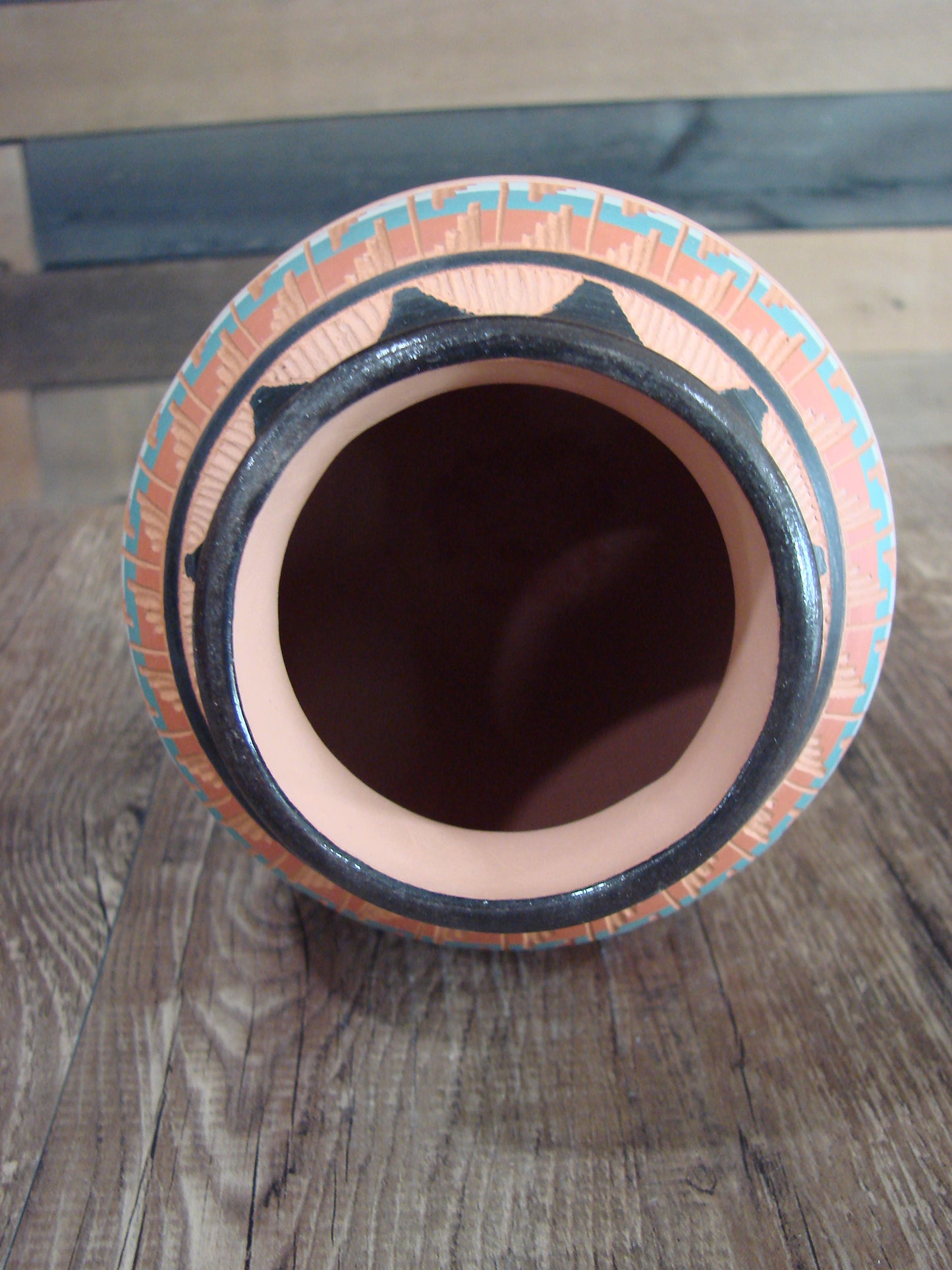 Native American Navajo Hand Etched & Painted Ginger Jar Pottery - Gilmore