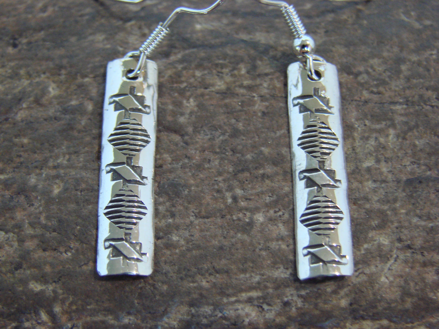 Native American Sterling Silver Dangle Earrings by Tahe