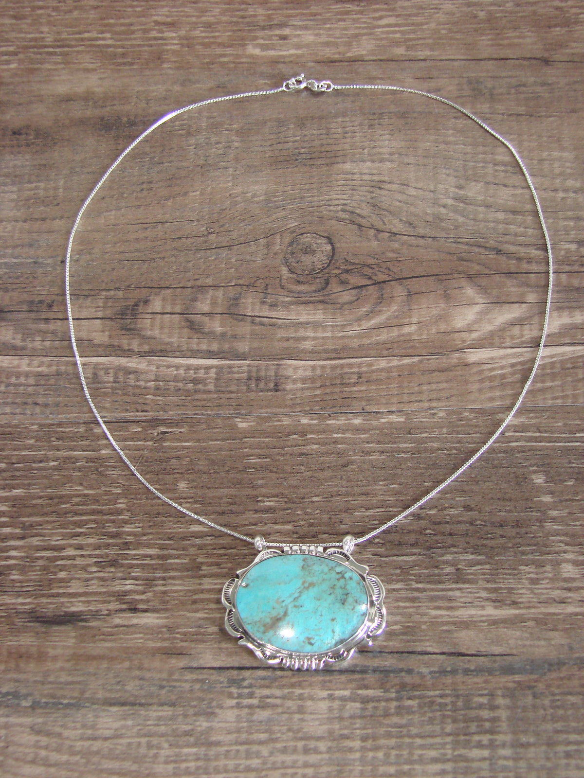 Native American Sterling Silver & Turquoise Necklace by Begay