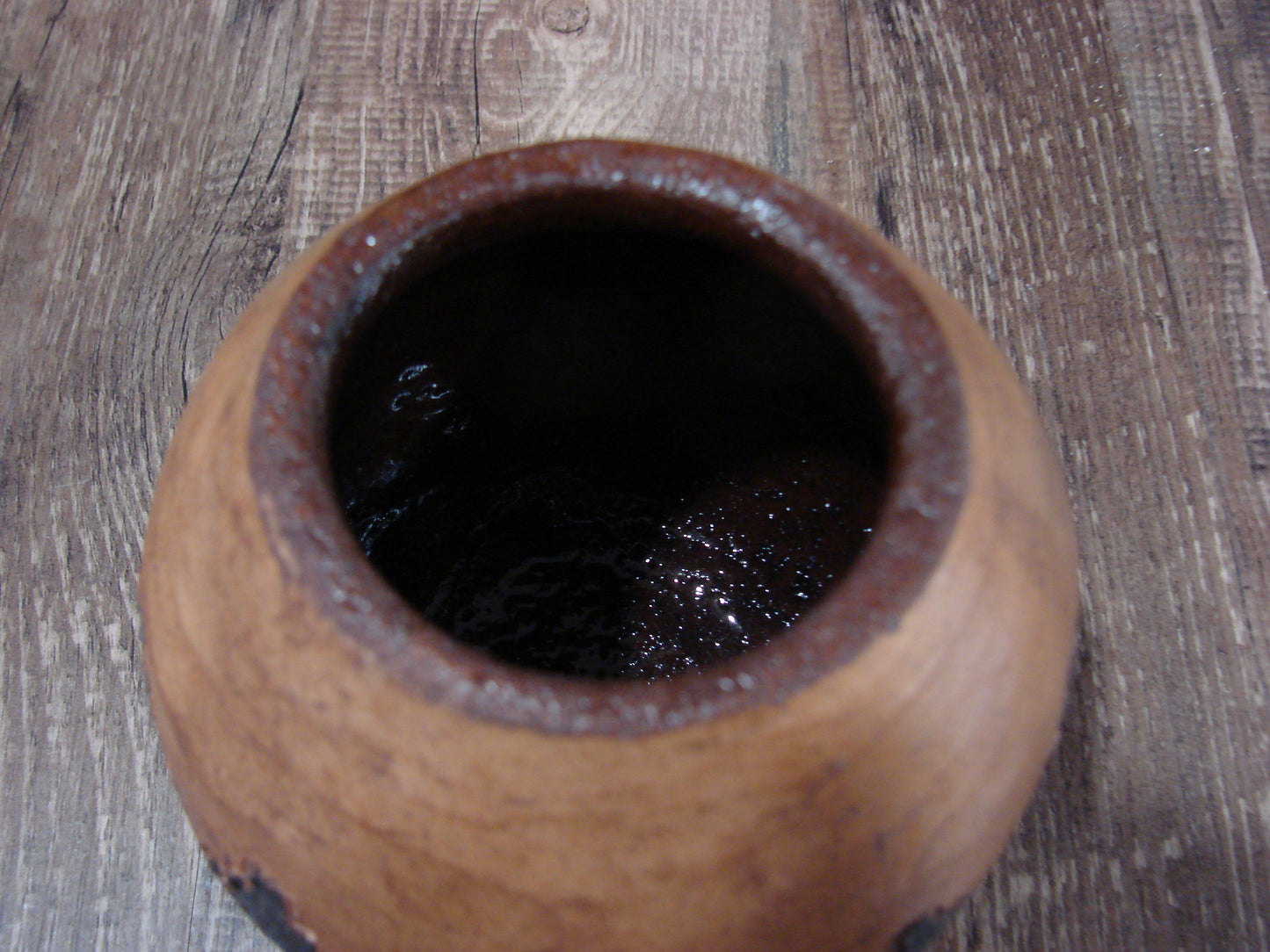 Native American Pine Pitch Medicine Bowl Pottery Signed by Lameman