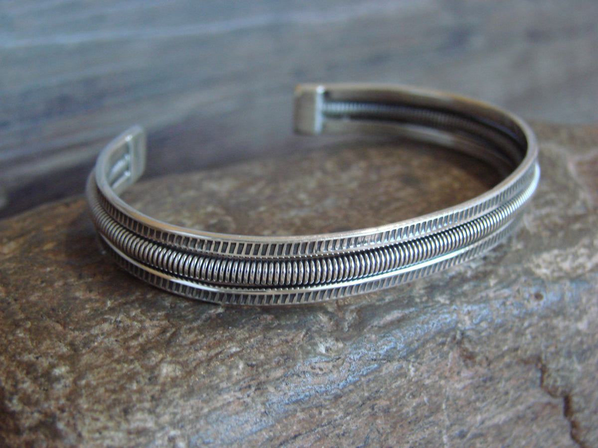 Native American Twisted Sterling Silver Bracelet Cuff by Tahe