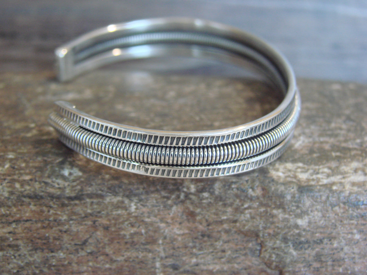 Native American Twisted Sterling Silver Bracelet Cuff by Tahe