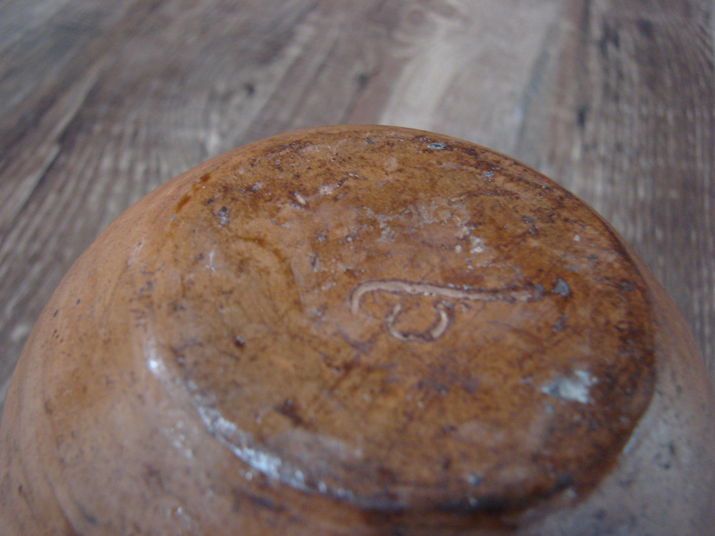 Native American Pine Pitch Medicine Bowl Pottery Signed by Lameman