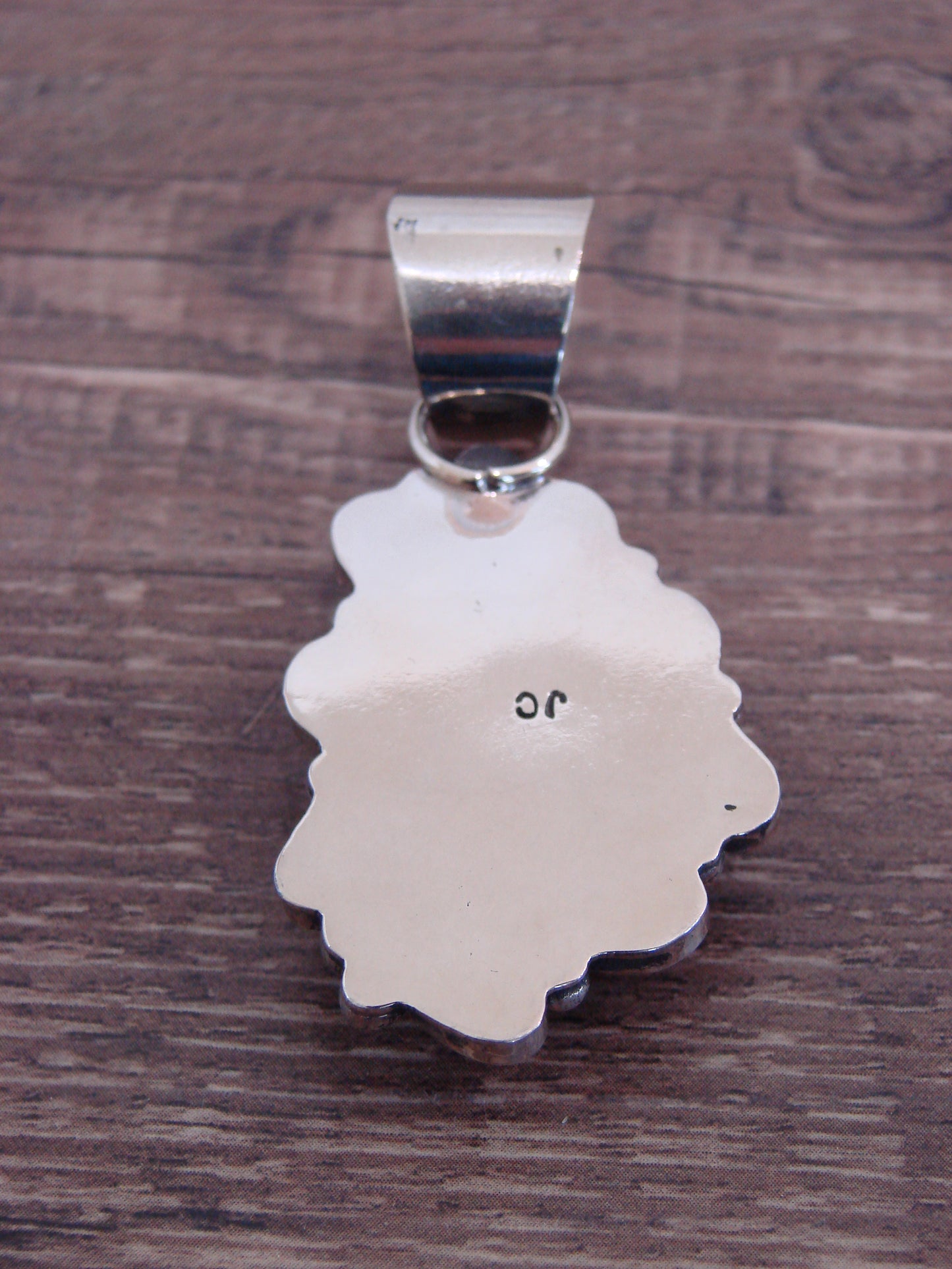 Native American Nickel Silver & Turquoise Pendant by Cleveland