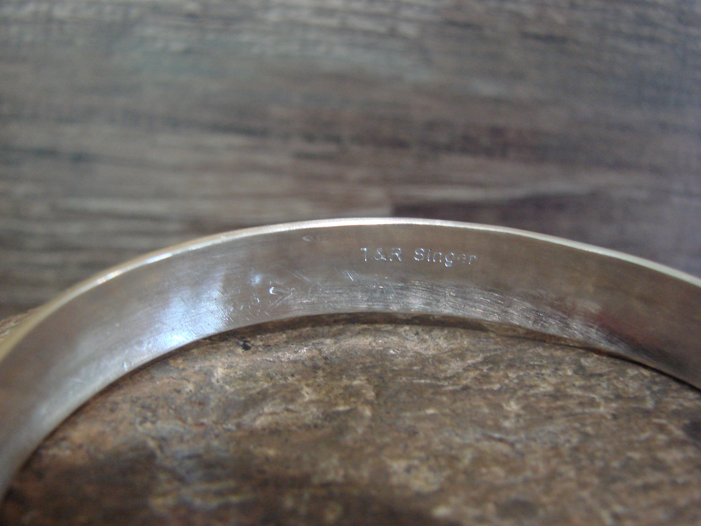 Native American Sterling Silver 3/8" Petroglyph Bracelet by Singer