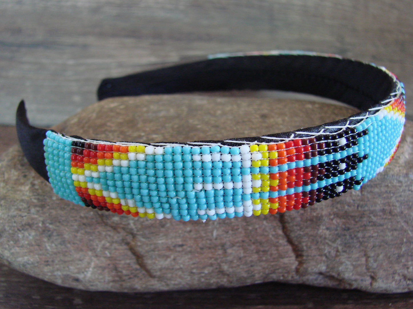 Navajo Indian Hand Beaded 7/8" Head Band by Cleveland