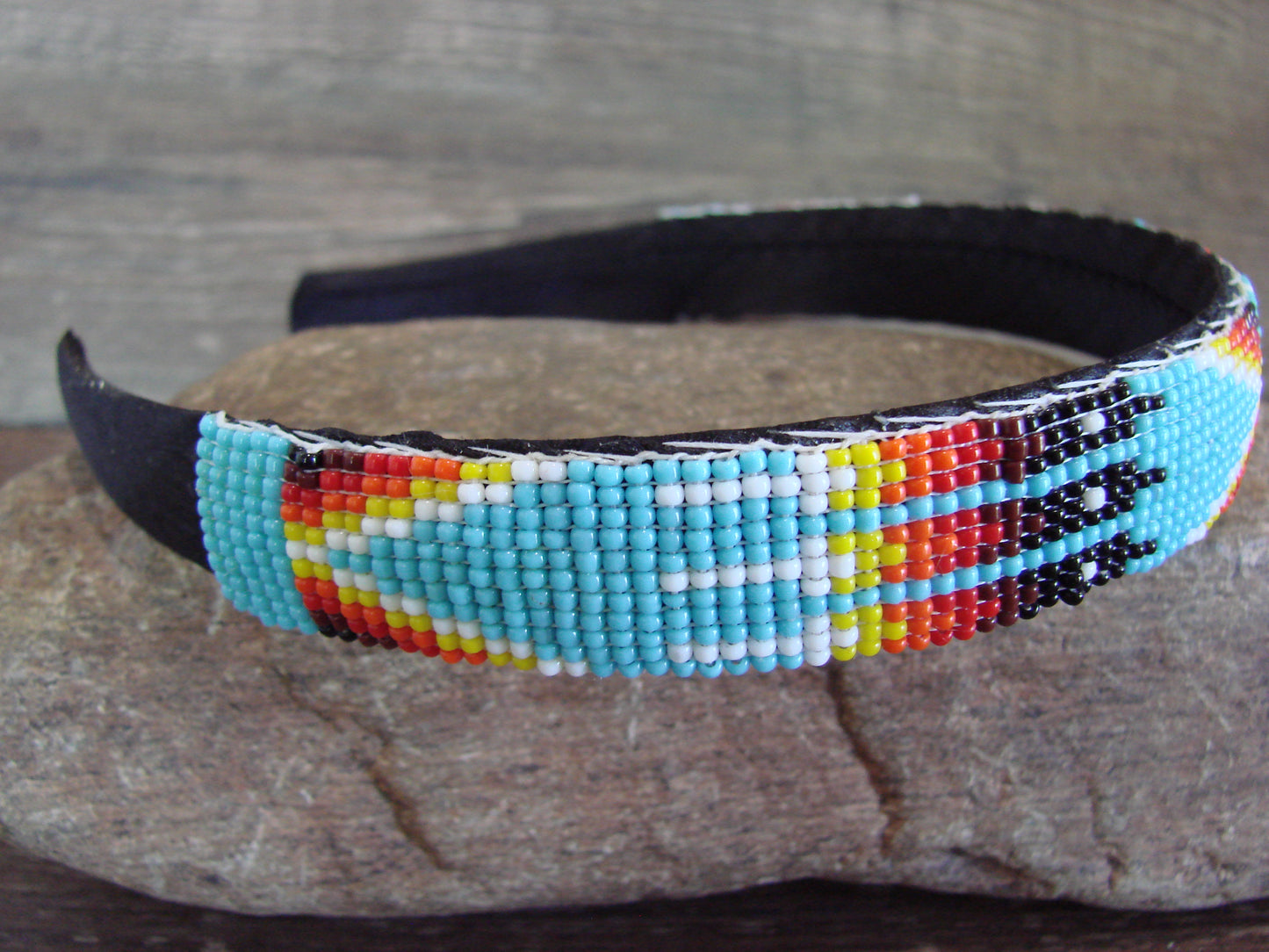 Navajo Indian Hand Beaded 7/8" Head Band by Cleveland