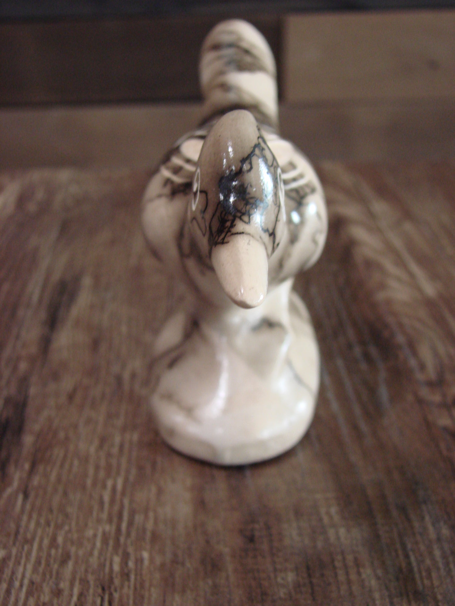 Native American Pottery Horse Hair Road Runner Sculpture by Vail