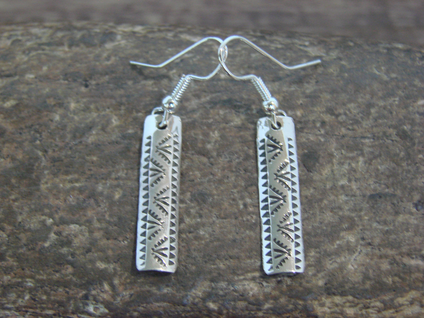 Native American Sterling Silver Dangle Earrings by Tahe