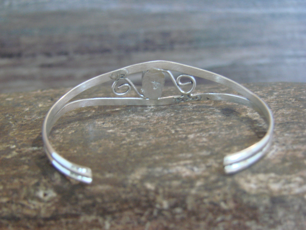 SMALL Navajo Baby / Child Sterling Silver Blue Opal Bracelet by Lincoln