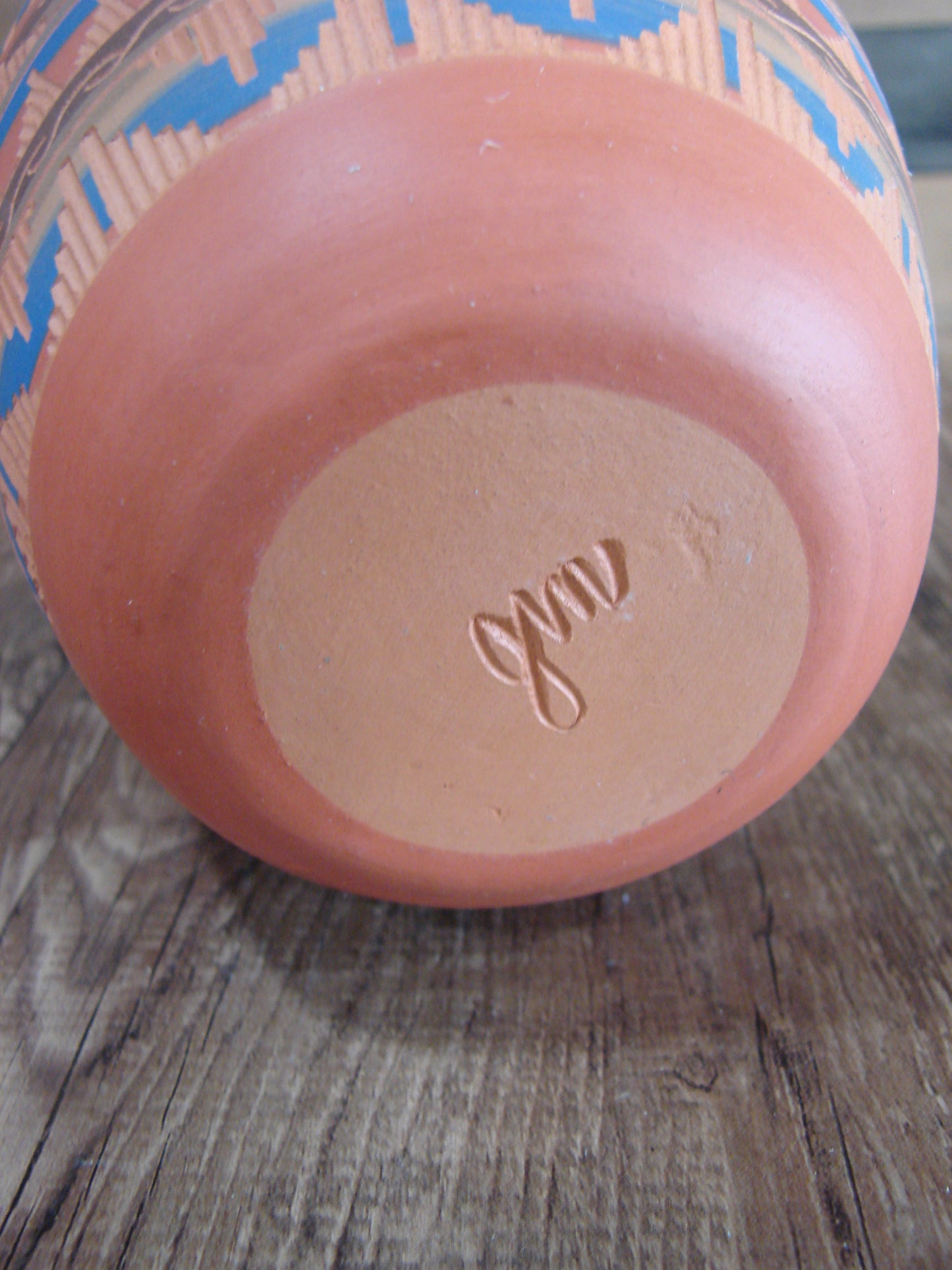 Native American Navajo Hand Etched & Painted Ginger Jar Pottery - Gilmore