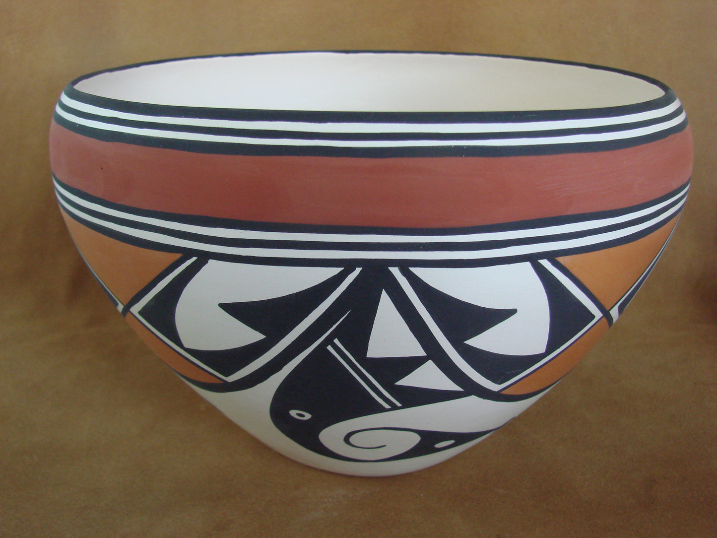 Large Acoma Pueblo Fine Line Hand Painted Pottery by Joe