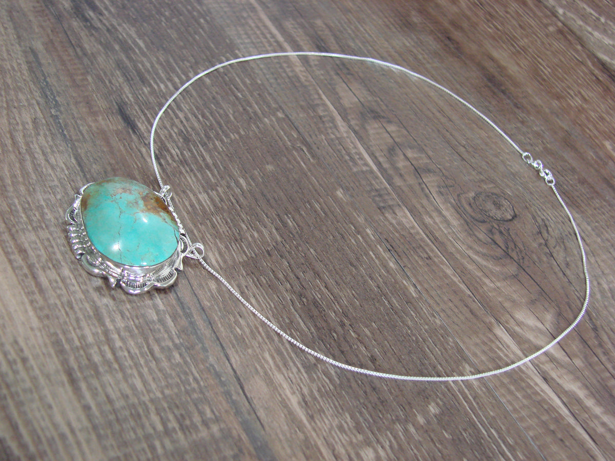 Native American Sterling Silver & Turquoise Necklace by Begay