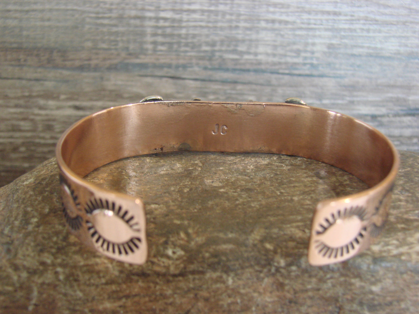Native American Copper & Onyx Bracelet by Cleveland