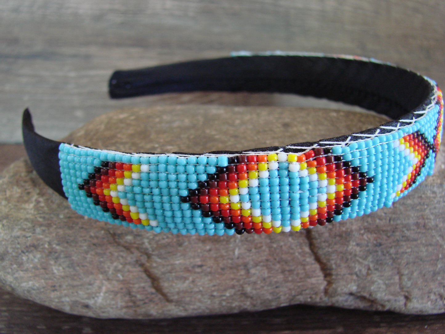 Navajo Indian Hand Beaded 7/8" Head Band by Cleveland