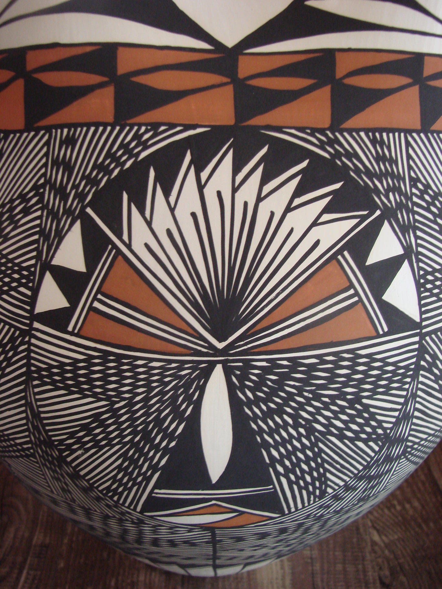 Acoma Pueblo Fine Line Hand Painted Wedding Vase by B. Garcia