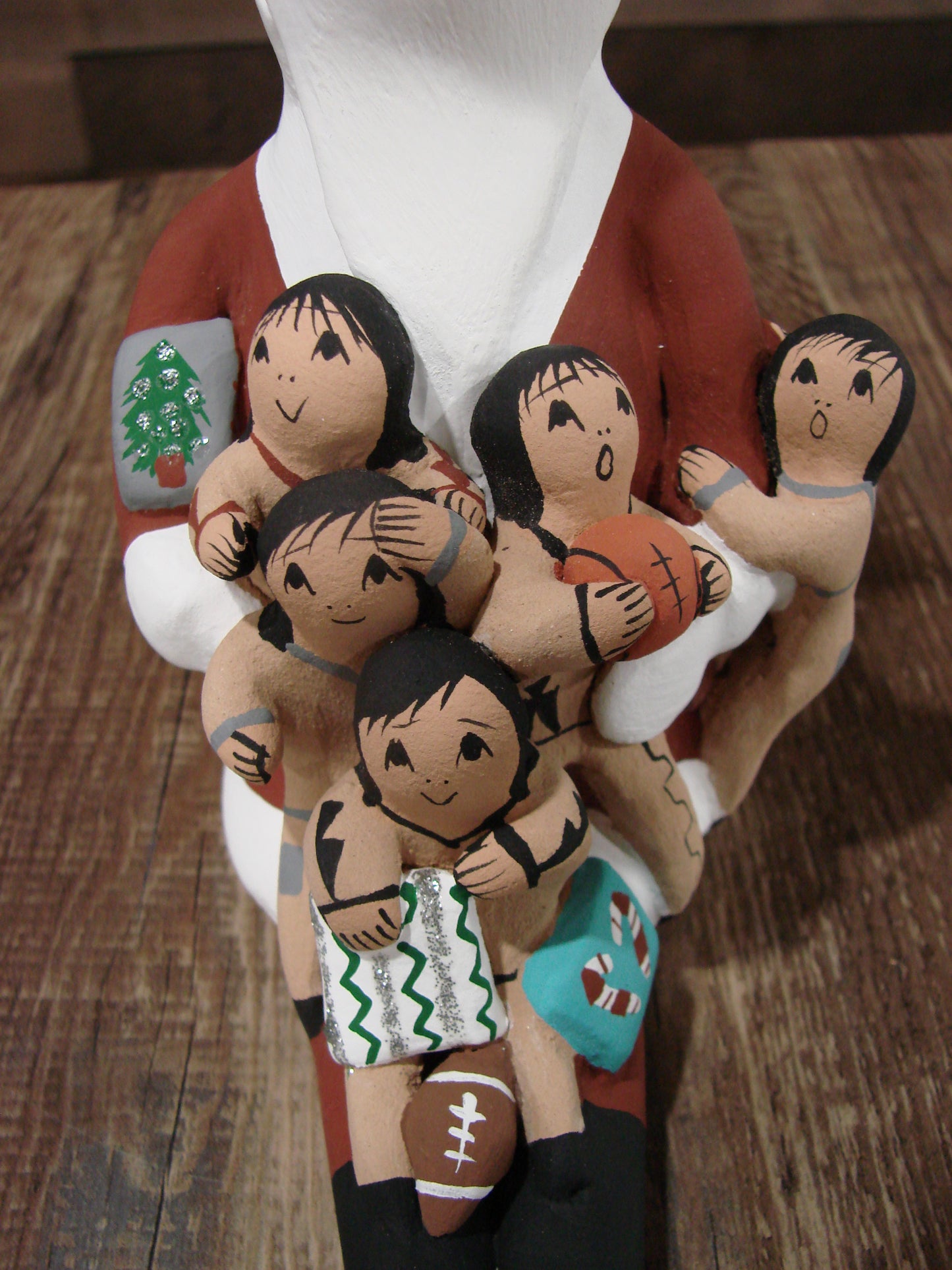 Native American Jemez Hand Sculpted Clay Santa Storyteller by Lucero