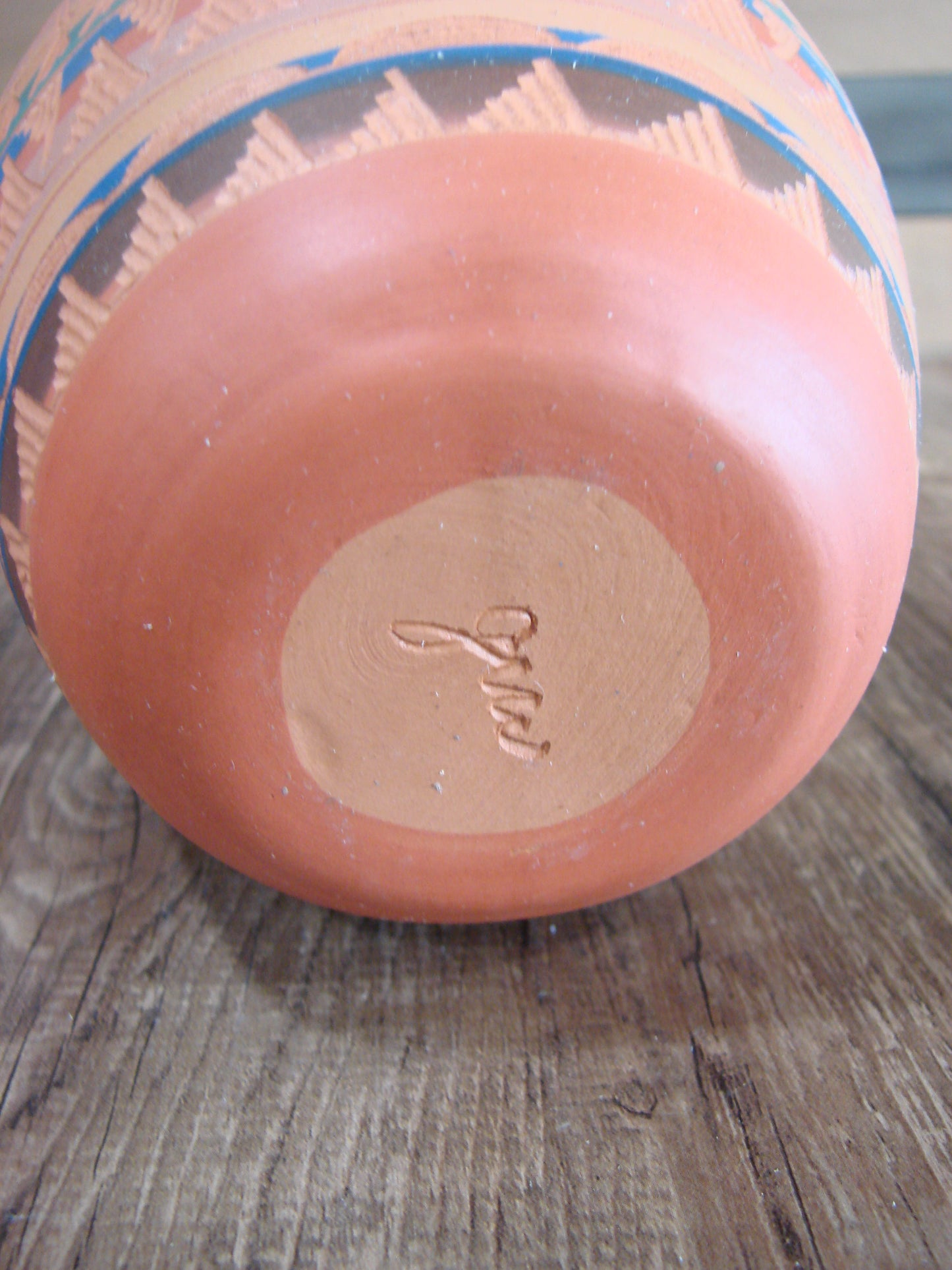 Native American Navajo Hand Etched & Painted Ginger Jar Pottery - Gilmore