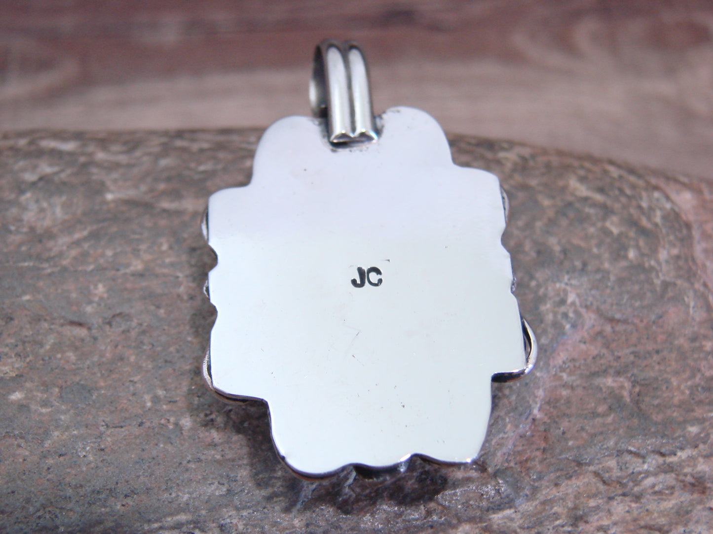 Native American Nickel Silver & Turquoise Howlite Pendant - Cleveland