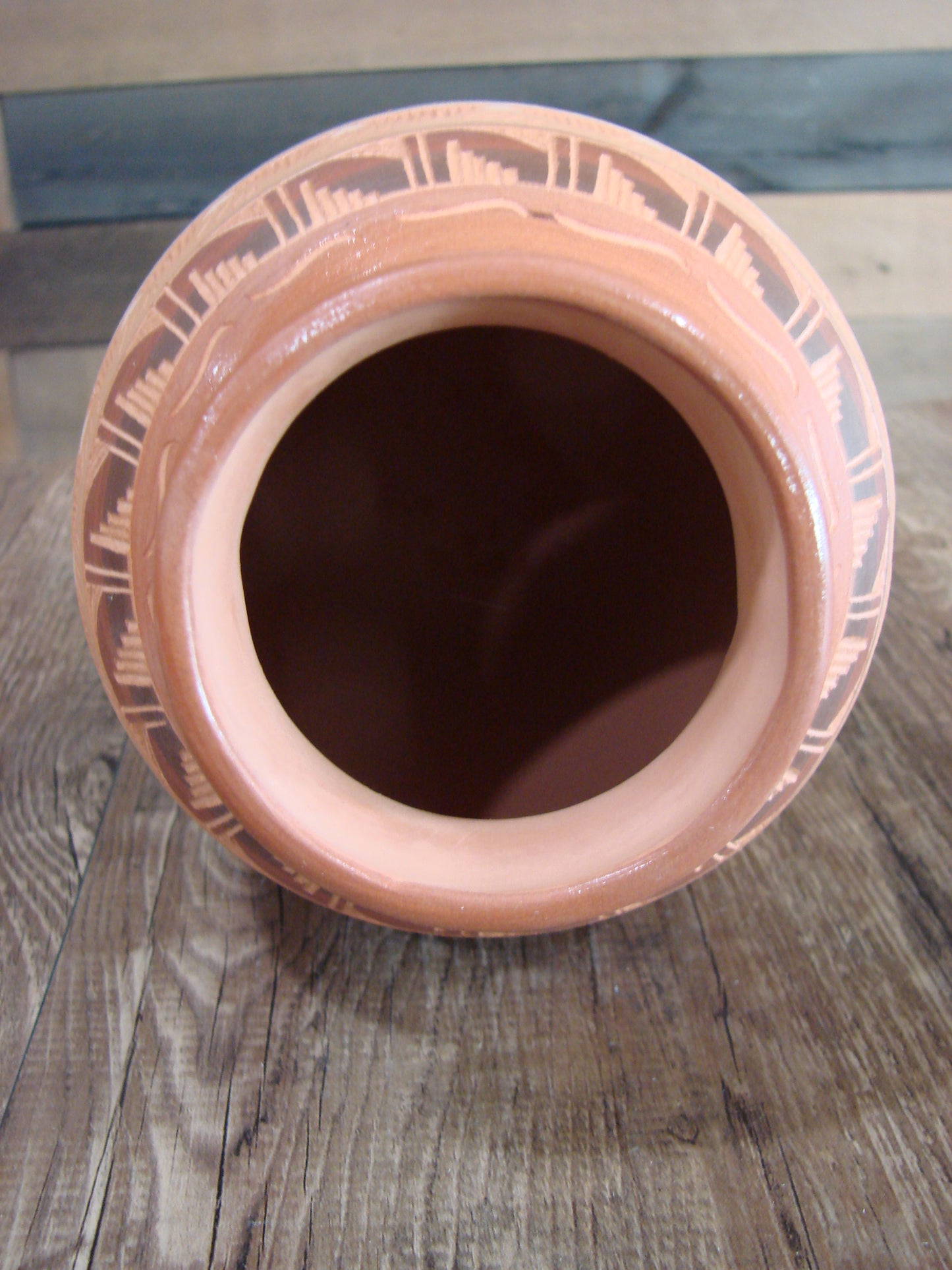 Native American Navajo Hand Etched & Painted Ginger Jar Pottery - Gilmore