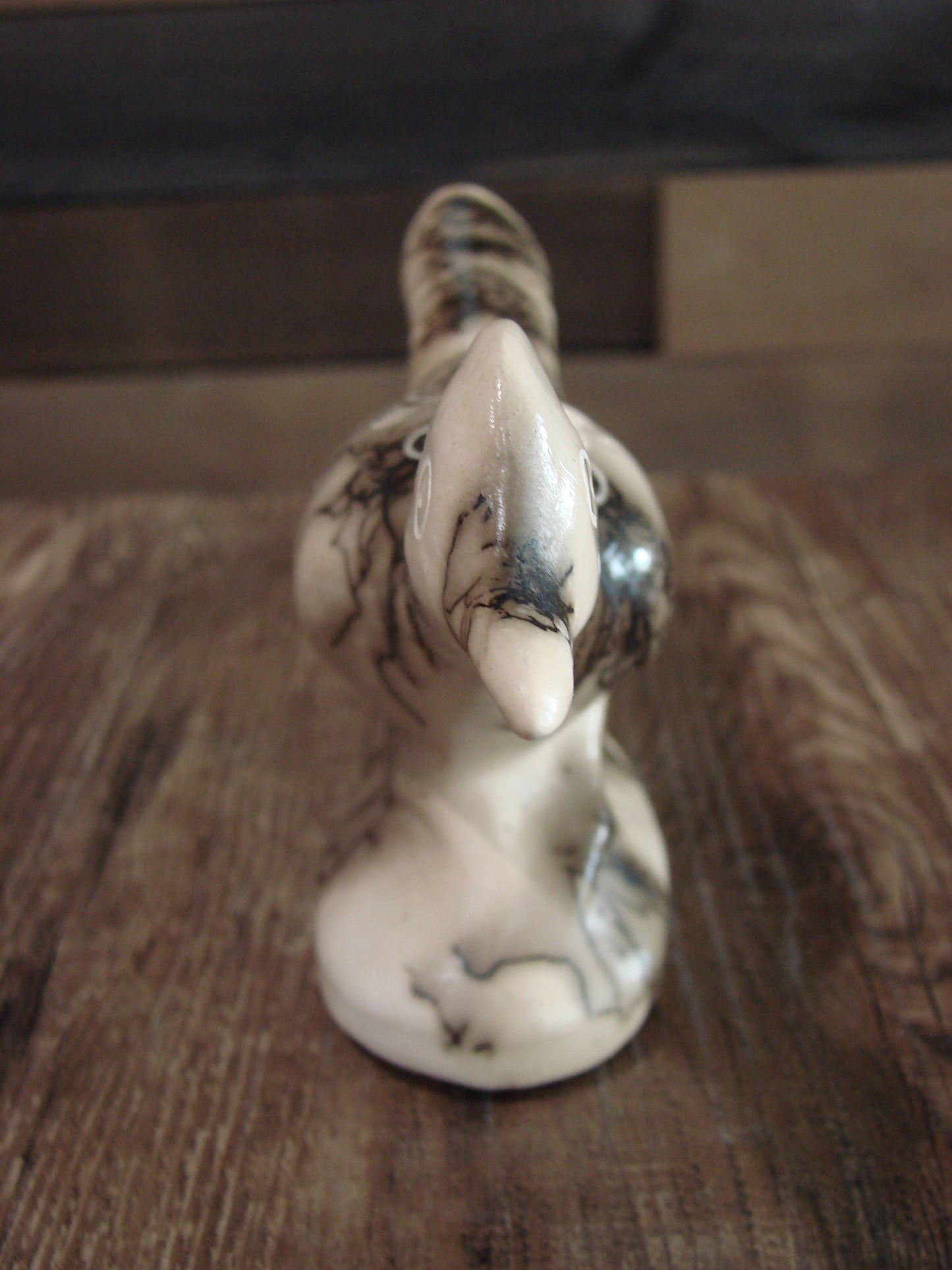 Native American Pottery Horse Hair Road Runner Sculpture by Vail