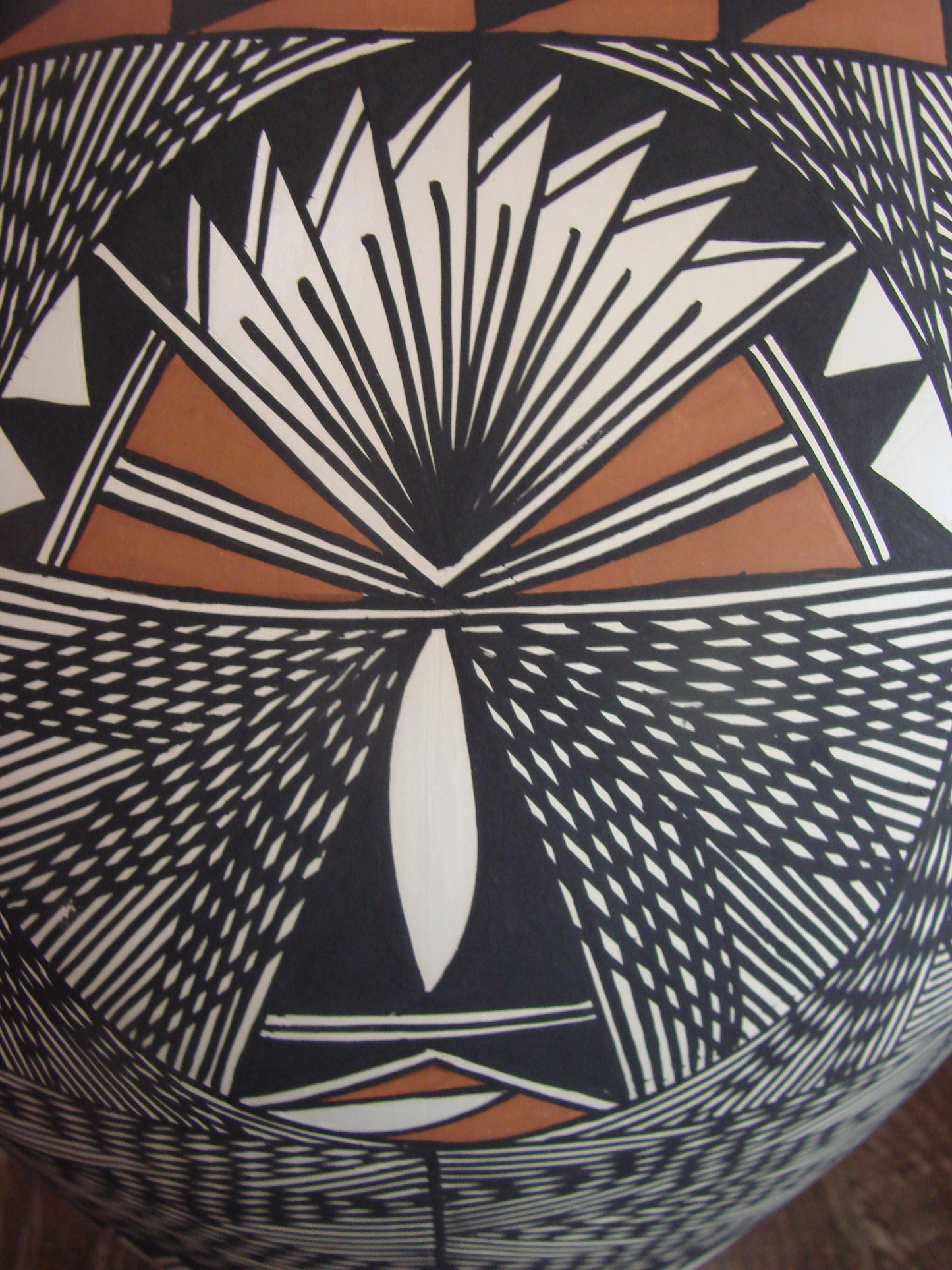 Acoma Pueblo Fine Line Hand Painted Wedding Vase by B. Garcia