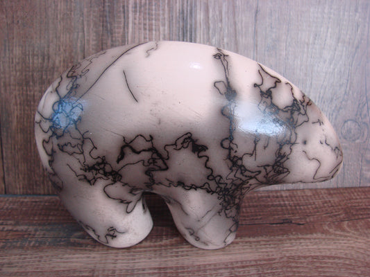 Navajo Pottery Horse Hair Bear Sculpture by Vail