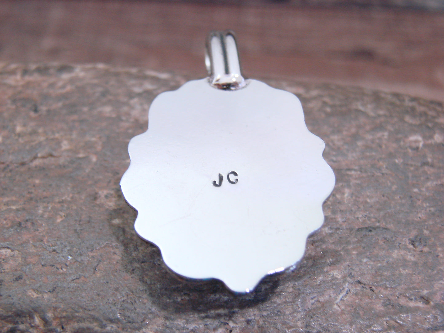 Native American Nickel Silver & Turquoise Howlite Pendant - Cleveland