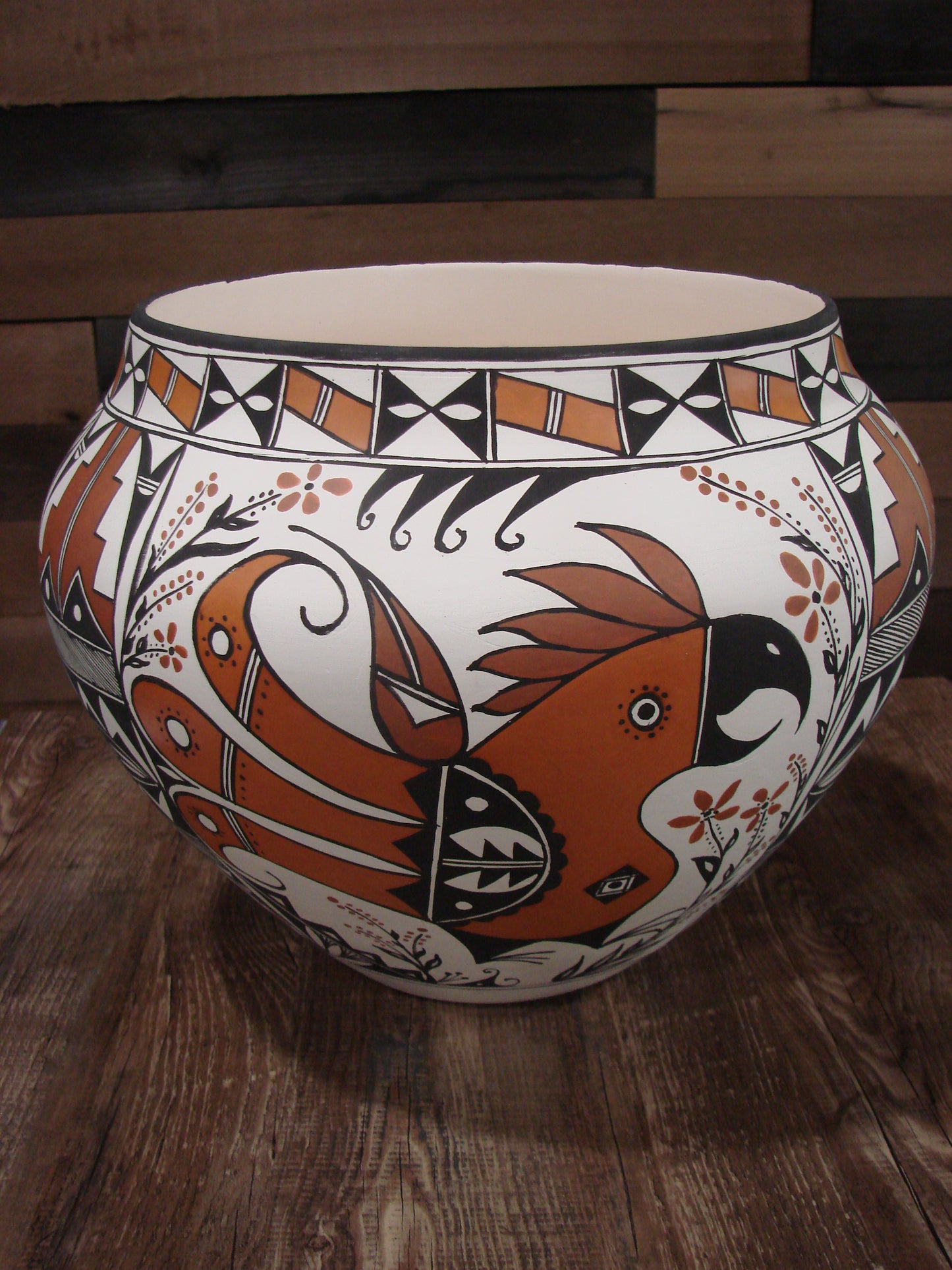 Native American Acoma Fine Line Hand Painted Pottery by R. Trujillo