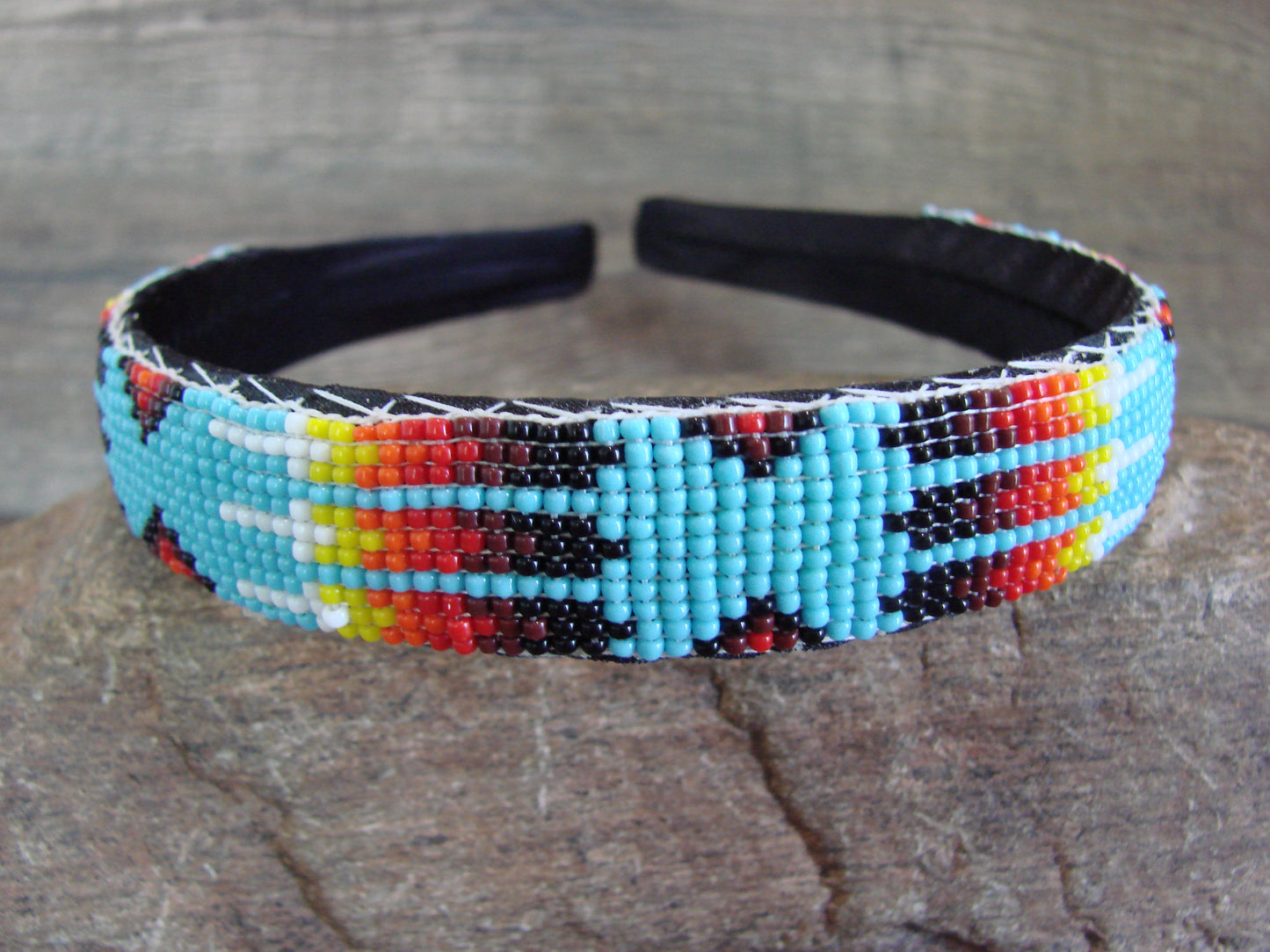 Navajo Indian Hand Beaded 7/8" Head Band by Cleveland