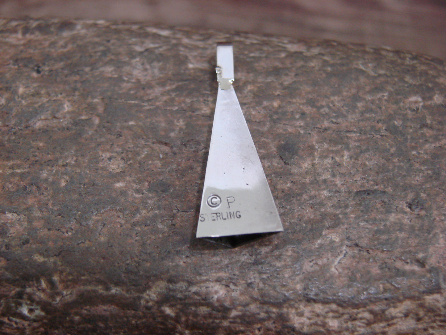 Native American Sterling Silver & Blue Opal Shadow Box Pendant - Perry