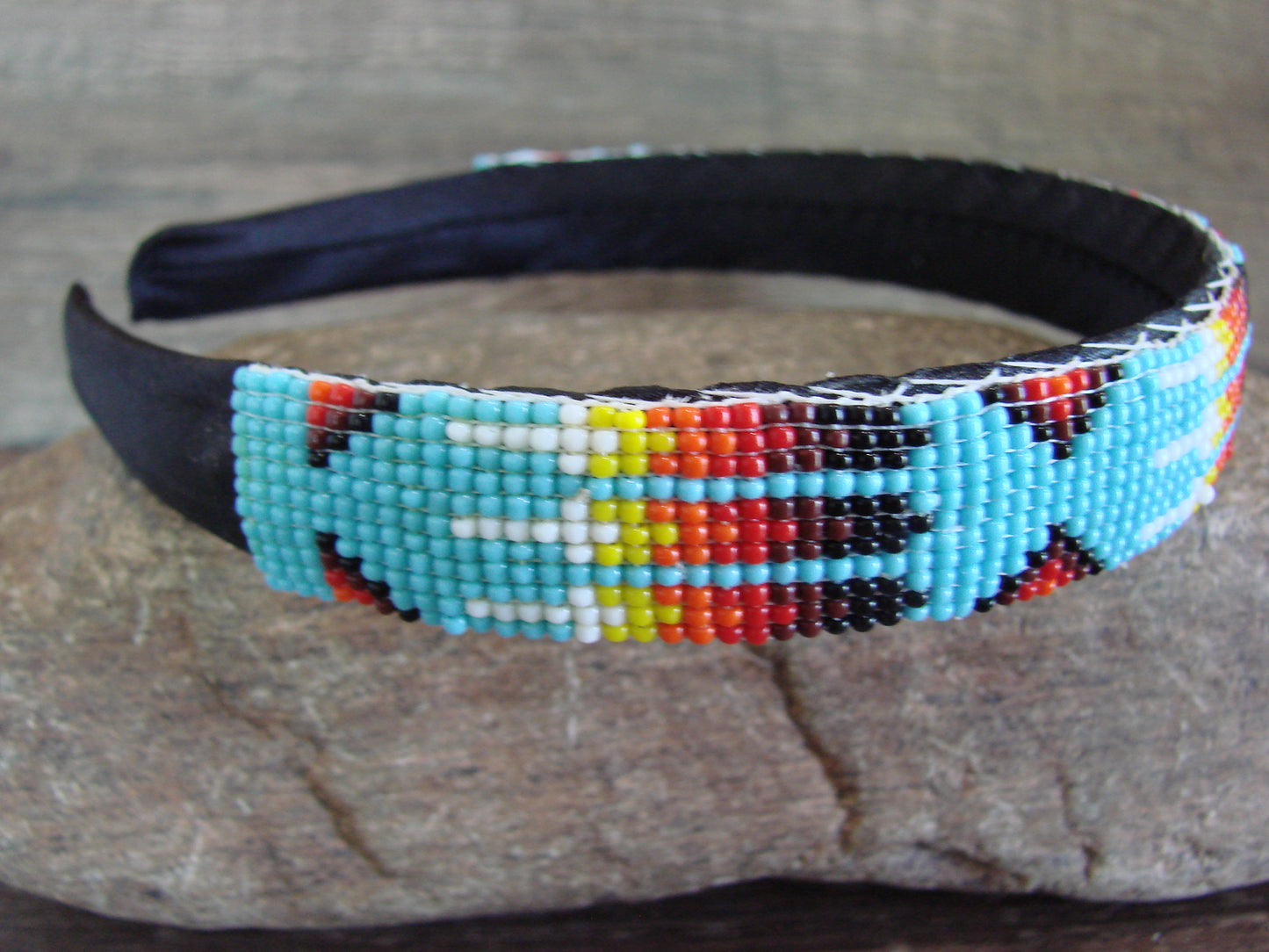 Navajo Indian Hand Beaded 7/8" Head Band by Cleveland