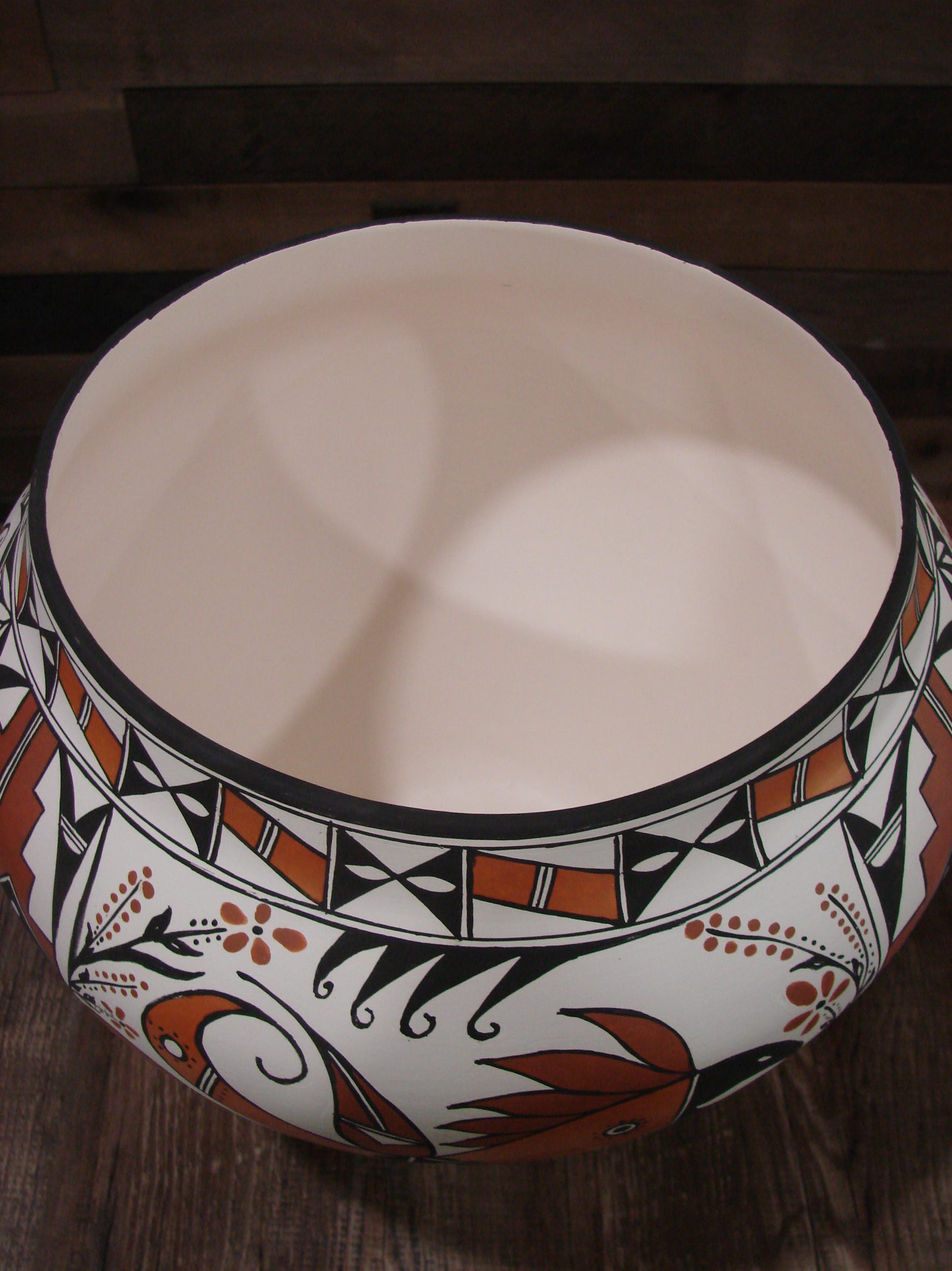 Native American Acoma Fine Line Hand Painted Pottery by R. Trujillo